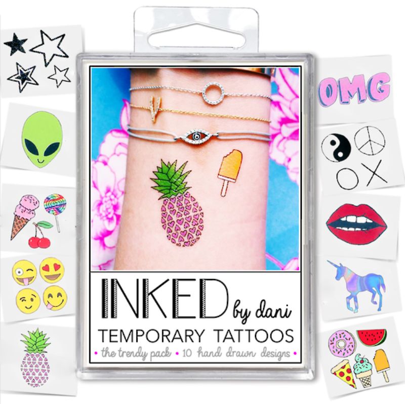 Trendy temporary tattoos in various designs for self-expression, made with vegan, cruelty-free ink, perfect for any occasion.
