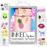 Trendy temporary tattoos in various designs for self-expression, made with vegan, cruelty-free ink, perfect for any occasion.