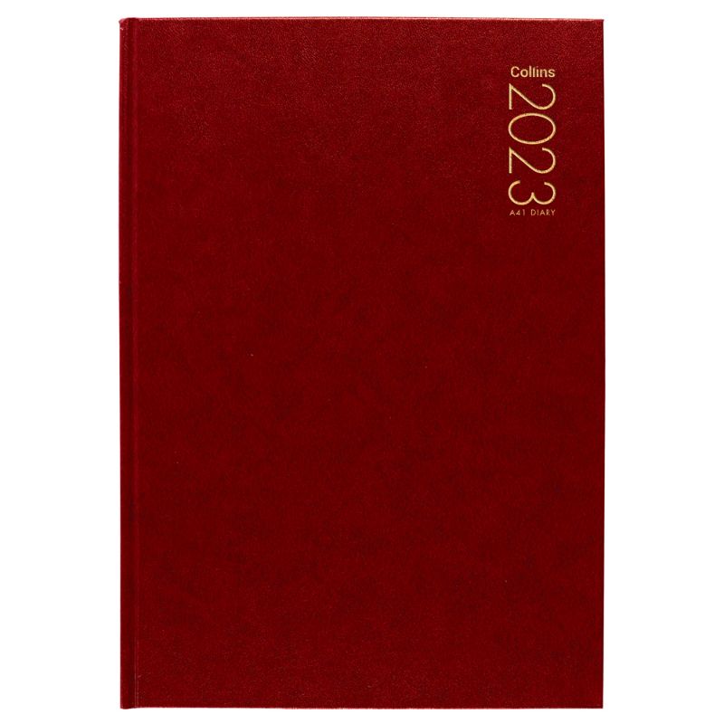 Collins Diary A41 Red Odd Year: stylish planner with day-to-view layout, ribbon marker, and durable hard cover for organized professionals.