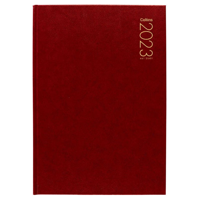 Collins Diary A41 Red Odd Year: stylish planner with day-to-view layout, ribbon marker, and durable hard cover for organized professionals.