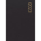 Collins Diary A43 Black Odd Year with premium hard cover, week-to-view layout, sewn binding, and ribbon marker for easy organization.