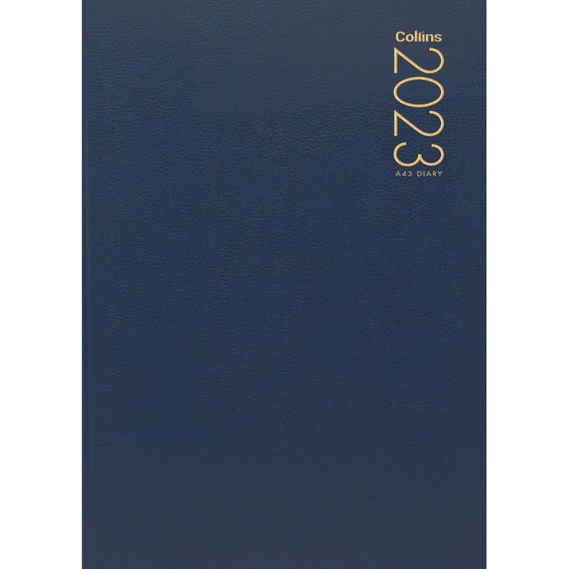 Elegant navy week-to-view planner with durable cover, ribbon marker, and FSC certification for sustainable organization.