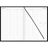 Collins Diary A43A Black with structured week-to-view layout, 1-hour slots, ribbon marker, and durable sewn cover.