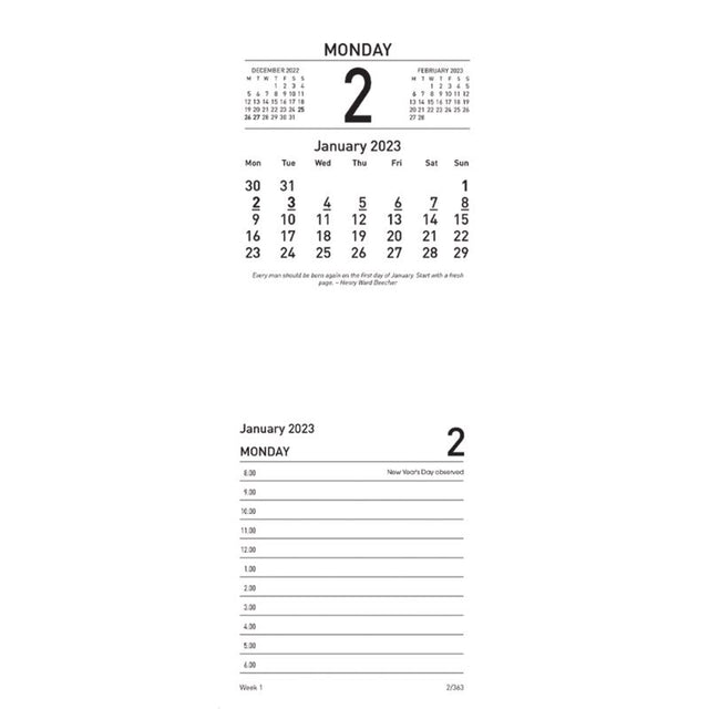 Collins Calendar Refill for odd years, featuring a top opening design for easy scheduling and note-taking.