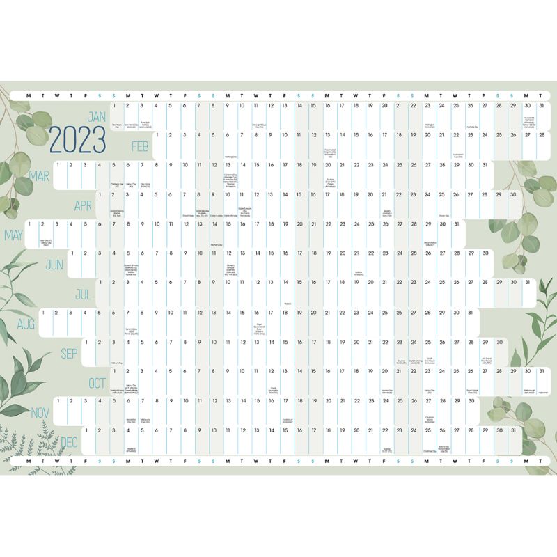 Milford A2 Designer Wallplanner Unlaminated Odd Year