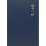 Collins Diary A52 Navy Odd Year featuring a sturdy hardcover, two days to view layout, and ribbon marker for effortless organization.