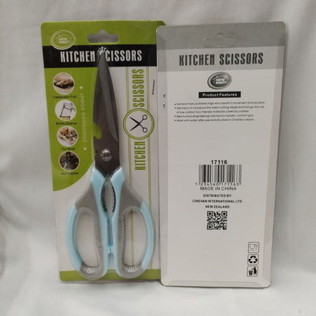 Set of 12 kitchen scissors featuring stainless steel blades and ergonomic handles for precision cutting and convenience.