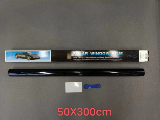 Set of 12 dark film car sun shades measuring 50 x 300cm for UV protection and heat reduction. Easy to install and remove.