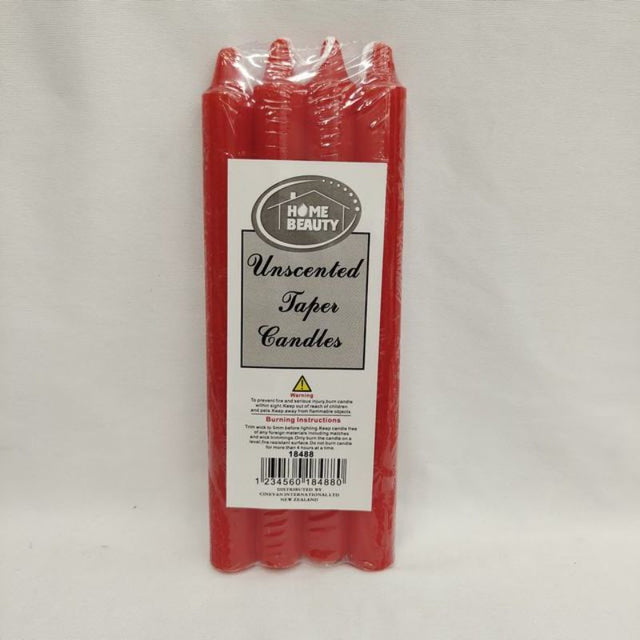 Unscented red candles in a pack of 48, ideal for events, adding warmth and elegance without distracting scents.