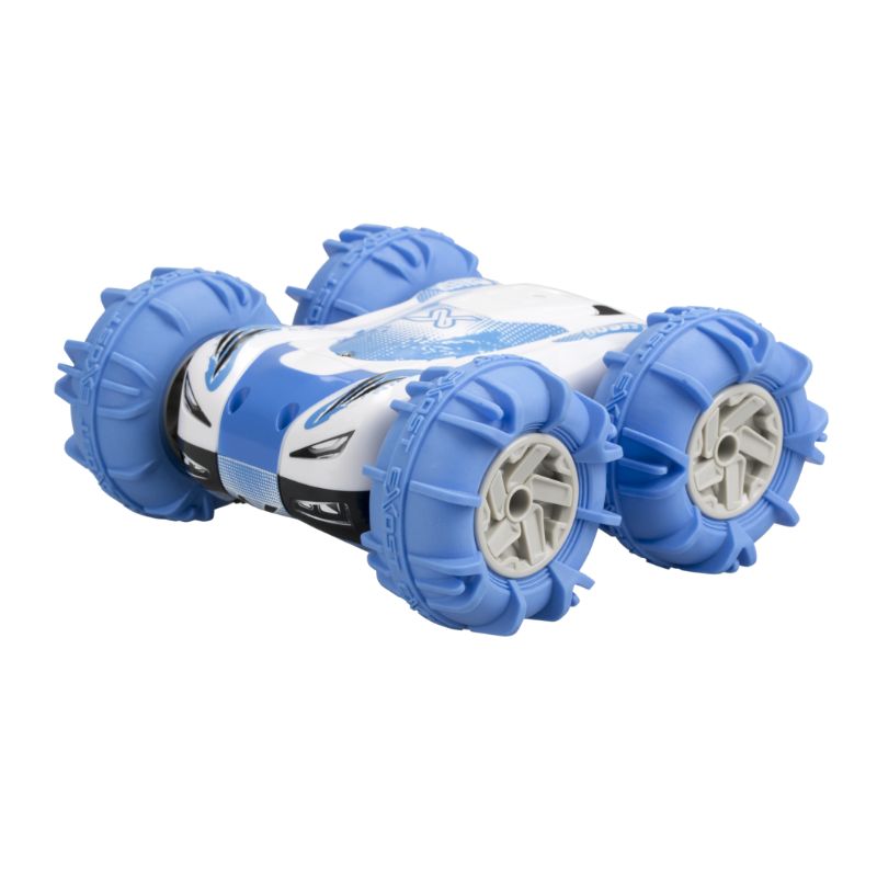 Silverlit Exost - 360 Aquacross, an all-terrain RC car for land and water with durable tires and rechargeable battery.