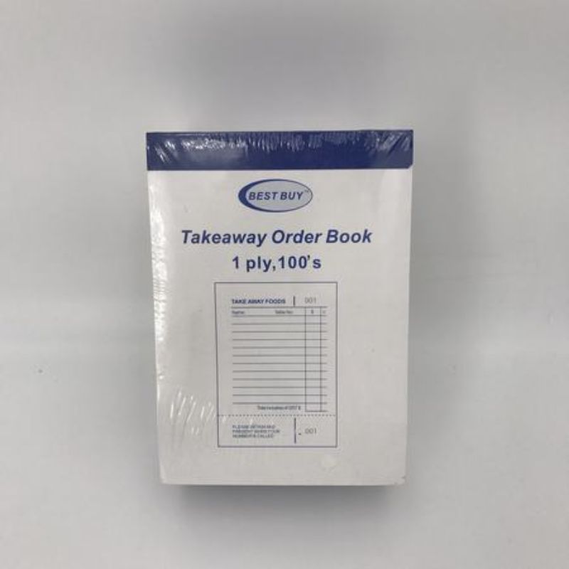 Takeaway Order Book set of 10, 1-ply, designed for clear, organized food order management in busy restaurants and cafes.