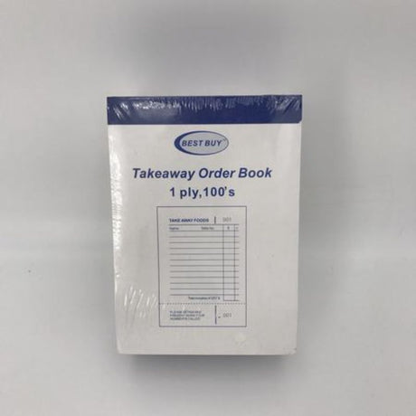 Takeaway Order Book set of 10, 1-ply, designed for clear, organized food order management in busy restaurants and cafes.