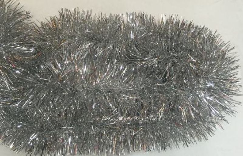 Christmas Tinsel 2 - Silver 2m 12cm (Set of 10)
