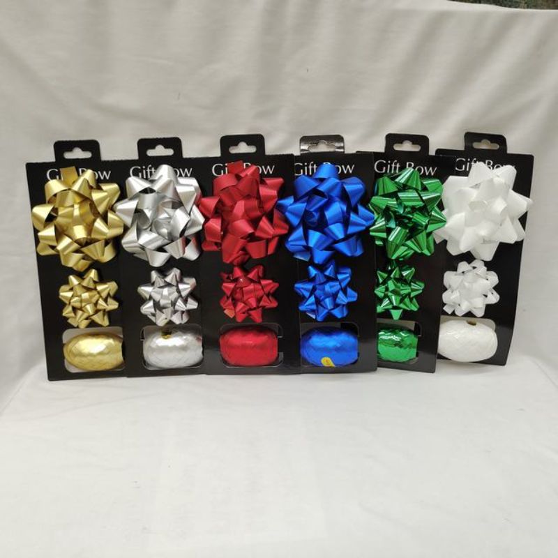 Christmas Decorations - Star/Ribbon 1 (12 Packs)