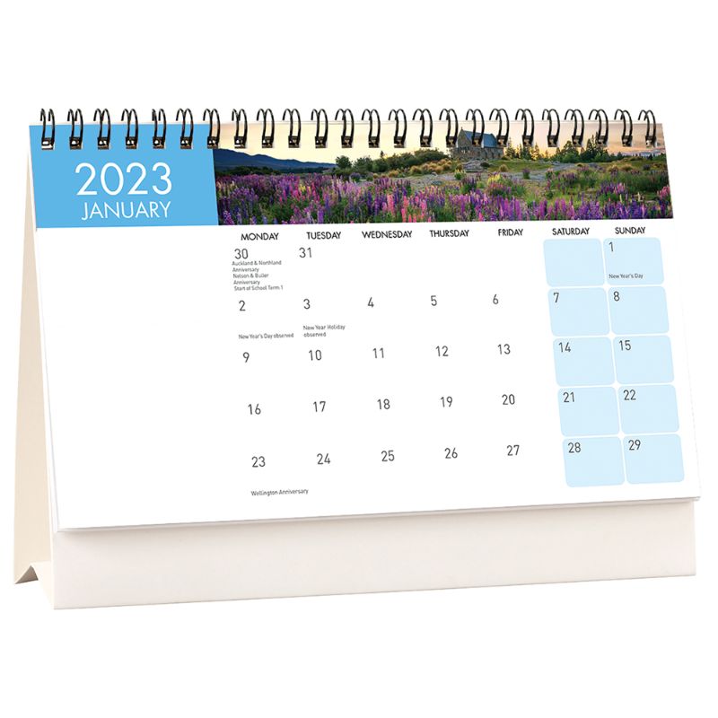 Collins Calendar Flip Over Desk NZ Pictorial 217x100mm Odd Year