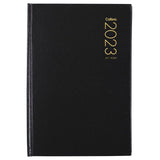 Collins Diary A51 Black Odd Year with hard cover, day-to-view layout, ribbon marker, and FSC certified for sustainable organization.