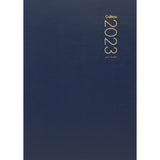 Elegant navy blue Collins Diary A51 features a full-page layout for weekends, ribbon marker, and durable sewn binding.