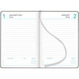 Collins A51 Day Per Page Diary in black with stylish colour edges for effective organization in odd years.