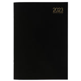 Collins A4 Monthly Planner with black PVC cover, ideal for odd years, perfect for tracking appointments and deadlines.