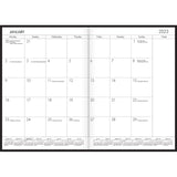 Collins Diary Planner Monthly A4 with a black PVC cover, ideal for odd years, featuring month-to-view layout for organization.