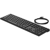 HP Wired Desktop 320K Keyboard - Cable Connectivity - USB Interface - English -