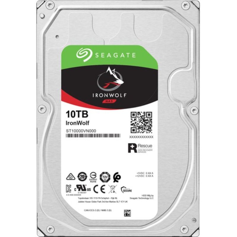 Seagate IronWolf 10TB Hard Drive designed for NAS, featuring 24x7 performance, high capacity, and built-in data protection.