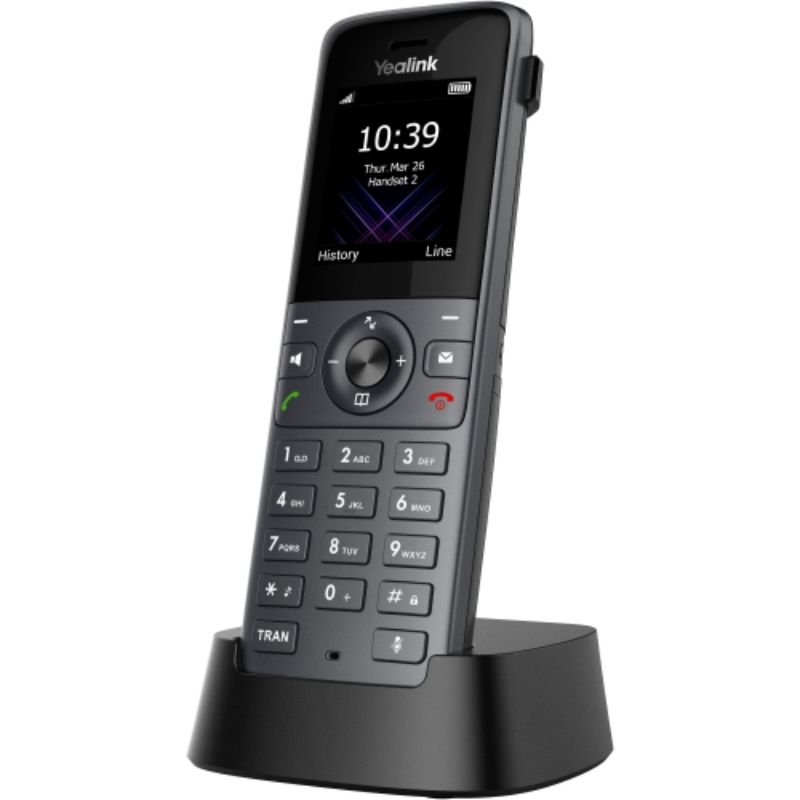 Yealink DECT Handset featuring a 4.6 cm color screen, supports 10 SIP accounts, ideal for business communication.