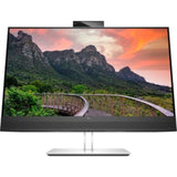 HP E27m G4 27" WQHD monitor with adjustable webcam, front speakers, USB-C connectivity, and ergonomic design for productivity.