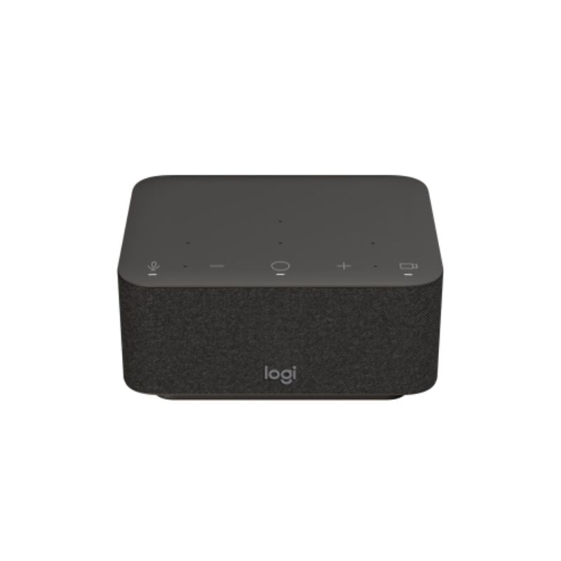 All-in-one Logi Dock with meeting controls, speakerphone, and USB connections for a clutter-free workspace.