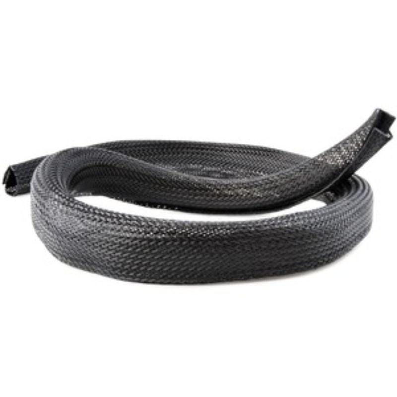 Flexible black cable sleeve by StarTech.com, 3m length, hook-and-loop design for organized, accessible cable management.