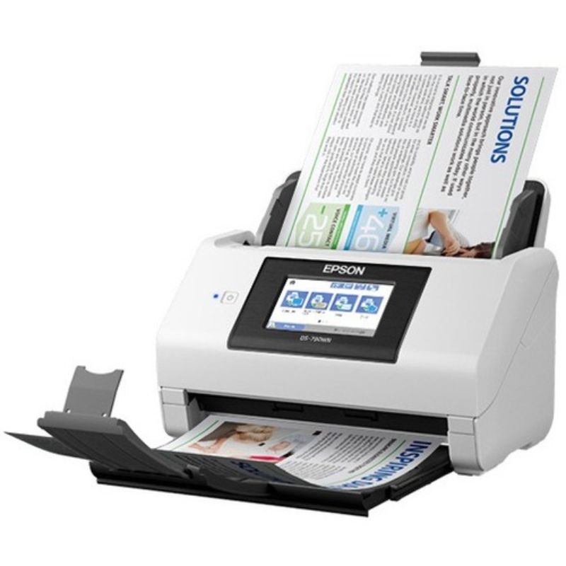 Epson WorkForce DS-790WN scanner with 600x600 dpi, 30 ppm speed, ADF, and touchscreen for efficient document management.