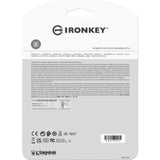 Kingston IronKey Locker+ 50 USB Drive: 64GB with AES encryption, metal casing, multi-password protection, and cloud backup options.