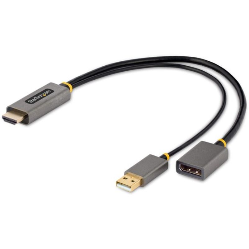 StarTech.com 1ft (30cm) HDMI to DisplayPort Adapter Cable Active 4K 60Hz HDMI 2.