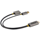 1ft HDMI to DisplayPort adapter cable for 4K 60Hz, ideal for connecting HDMI devices to DP monitors with HDR support.