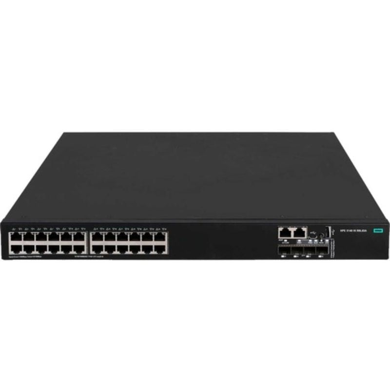 Aruba HPE FlexNetwork 5140 switch with 24 PoE+ ports and 10GbE uplinks for scalable, secure, and efficient networking.