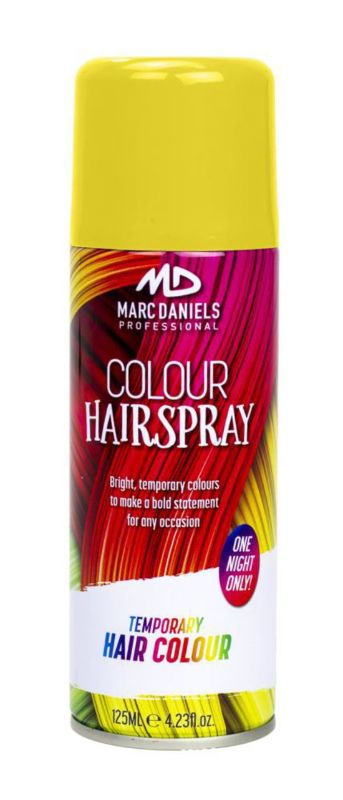 MD Hairspray - Yellow in a 125ml bottle offers long-lasting hold, shine, and a lightweight formula for all hair types.