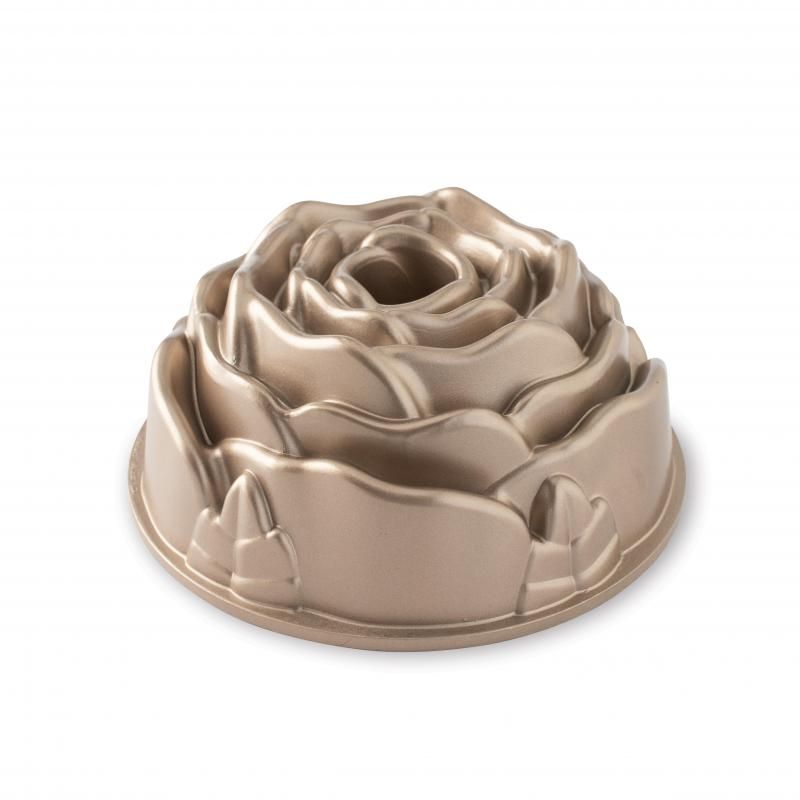 Nordic Ware Rose Bundt Pan in Toffee, featuring an elegant rose design for beautifully detailed cakes.