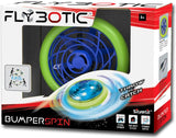 A colorful flying toy featuring a soft bumper, spinning tricks, LED lights, and boomerang action for safe outdoor fun.