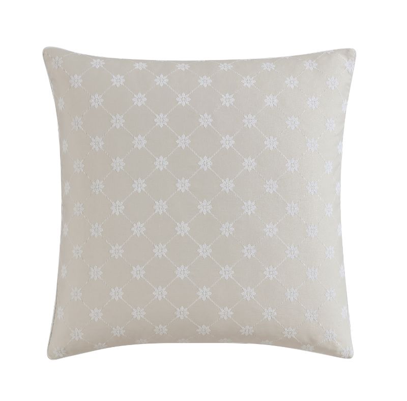 Vintage-inspired Chantilly Linen European pillowcase featuring elegant damask jacquard and diamond motifs, size 65 x 65 cm.