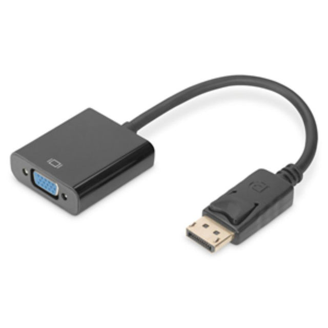 Digitus DisplayPort to VGA adapter cable for clear Full HD connections between modern devices and older VGA displays.