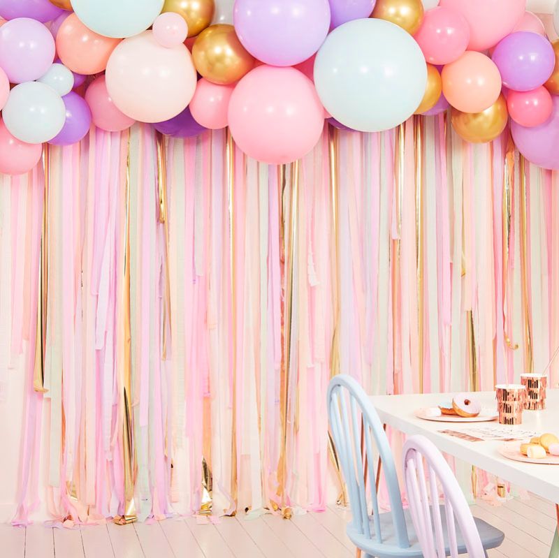 Mix It Up - Pastel Streamer and Balloon Backdrop