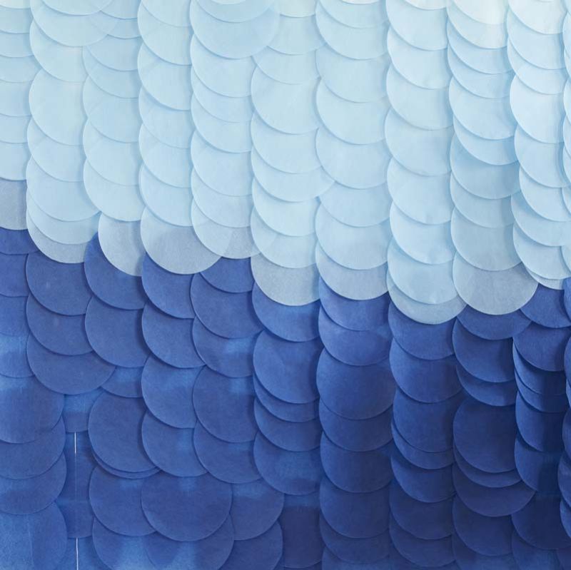 Mix it Up - Blue Ombre Tissue Paper Disc Party Backdrop