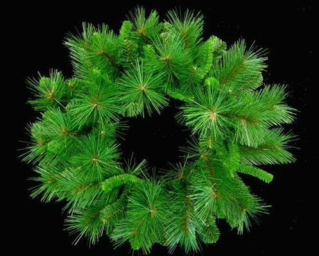 Lush 61cm faux pine wreath with 75 tips, perfect for year-round decor and seasonal celebrations, showcasing natural elegance.