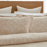 Neutral Duvet Cover Set with jacquard design, soft stonewashed cotton, includes two Oxford Pillowcases.