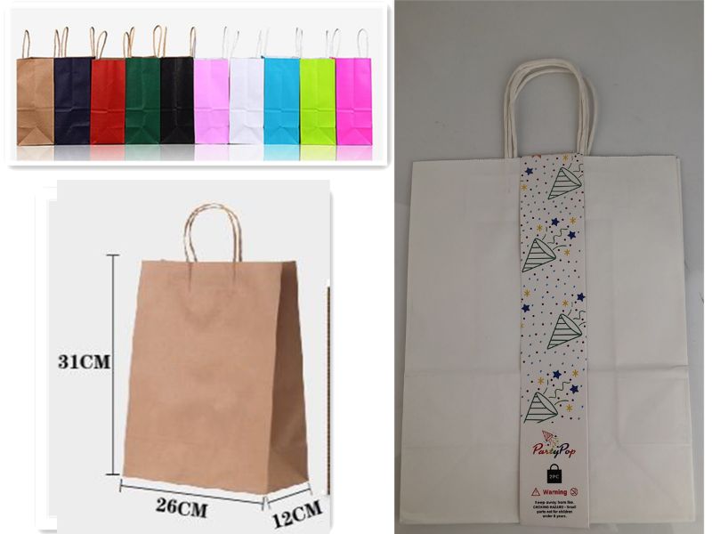 GIFT BAG - White 33CM (12 Packs)