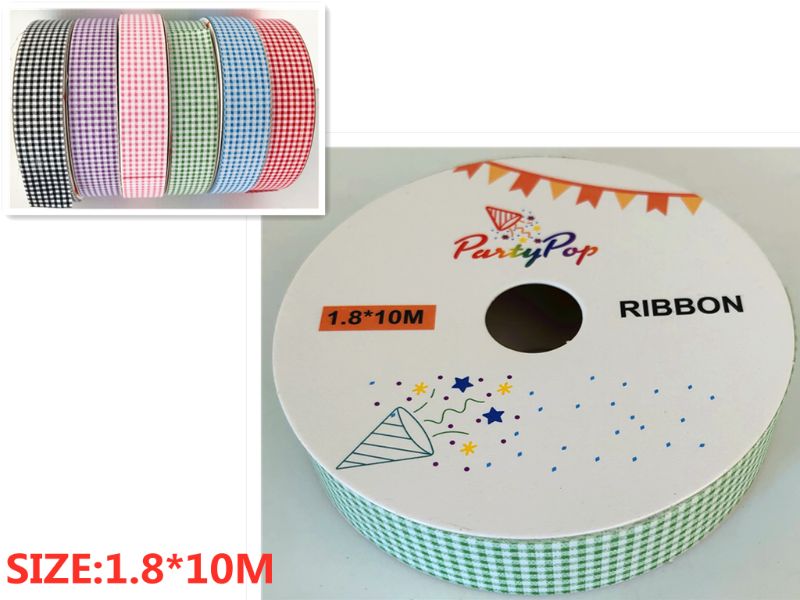RIBBON  - 1.8 x 10M (GREEN/WHITE)