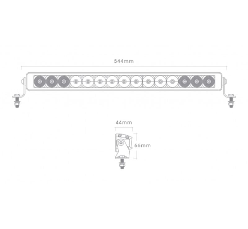 Bright 20in LED light bar with 4500 lumens, durable design, and waterproof for off-road adventures; fits 12V and 24V vehicles.