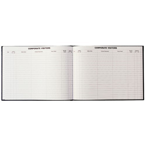 Debden Corporate Visitors Book 300x200mm PU Black