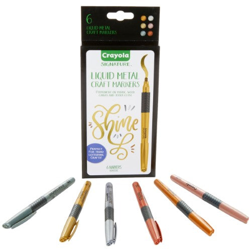 Crayola Signature Liquid Metal Permanent Art Markers 6Pk