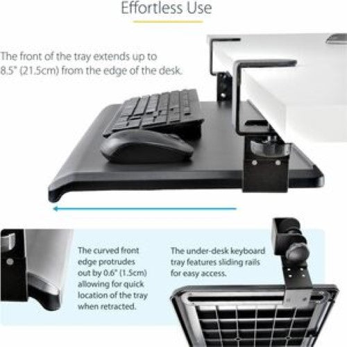 Under-Desk Keyboard Tray - Adjustable Up to 12kg/26.5lb